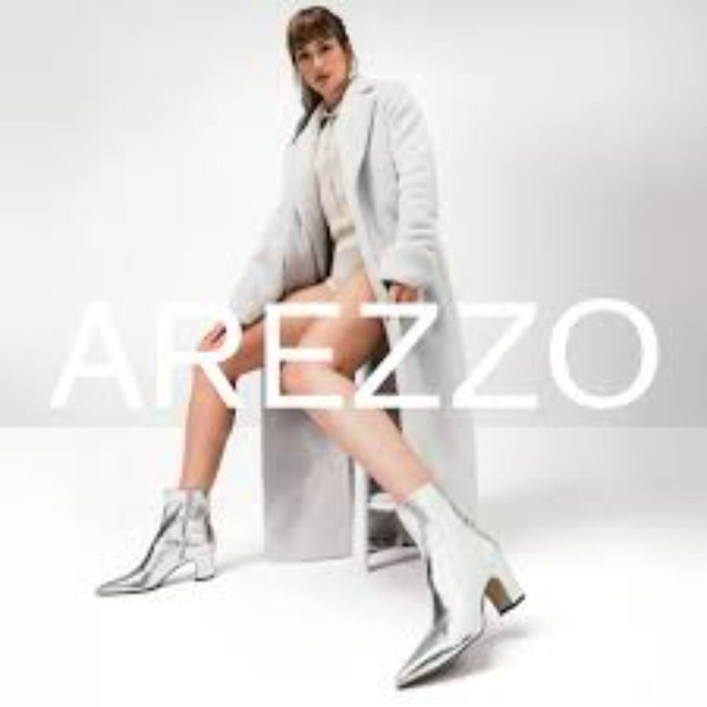 ArezzomJemma Spark Metal Silver Mid Block Genuine Leather Boot NIB sz 7.5